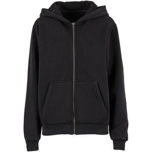 Build Your Brand Womens/Ladies Vintage Heavy Full Zip Hoodie / Black